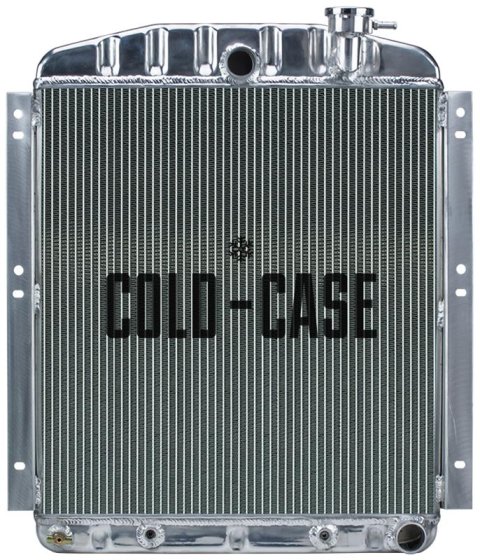 Cold Case Performance Aluminum Radiators for 1950-1954 TRUCK - GMT559A Radiator, Aluminum, Polished, Downflow, 2 Row, Transmission Cooler, GMC, Each