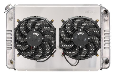 Cold Case Performance Aluminum Radiator Modules LMM576K Radiator, Performance, Aluminum, Polished, Crossflow, Dual 12 in. Fans, 2 Row, LS Swap, Ford, Kit