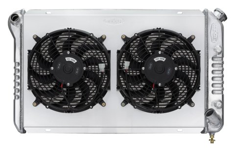 Cold Case Radiators CHV718AK 77-82 Corvette Aluminum Radiator Dual 12 Inch Fan Kit
