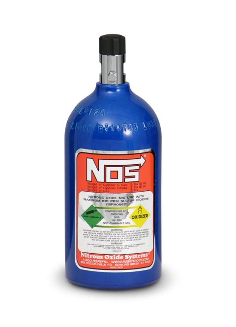 NOS 2 lbs. Nitrous Bottle 14710NOS Bottle, lbs., Aluminum, Blue, Each