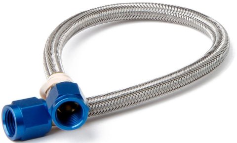 NOS Stainless Steel Braided Hoses 15405NOS Hose, Steel, -6 AN Female End, Blue, -6 AN Female End, Blue, 18 in. Length, Each