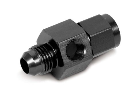 NOS Bottle Gauge Adapters 16106NOS Fitting, Adapter, Gauge, Aluminum, Black Anodized, Swivel-Type, -6 AN Male to -6 AN Female, 1/8 in. NPT Port, Each