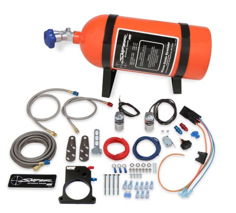 NOS Sniper EFI Wet Nitrous Systems 07164NOS Oxide System, Sniper, EFI, Wet, 100-150 hp, 10 lb. Bottle, Orange, GM, LS Throttle Body, Kit