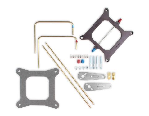 NOS Carburetor and Injector Plate Kits 12500NOS Nitrous Plate, Cheater, Aluminum, Black, Square Flange, 4-Barrel Carburetor, 150, 180, 210, 250 hp, Kit