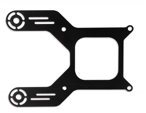 NOS Bottom Mount Solenoid Brackets 16528NOS Mounting Bracket, Nitrous or Fuel Solenoid, 4150 Flange Mount, Dual Solenoid, Aluminum, Black Anodized, Each