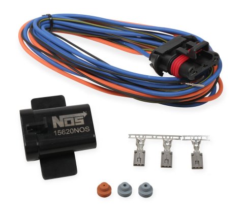 40 amps NOS Solid State Relay 15620NOS Relay, State, Amps, 5-20 V, Single Pole, Female Connector Terminal Type, 24 in. Pigtail, Nitrous Usage, Each
