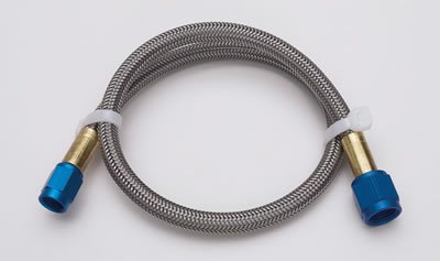 NOS Stainless Steel Braided Hoses 15345NOS Hose, Steel, -4 AN Female End, Blue, -3 AN Female End, Blue, 18 in. Length, Each