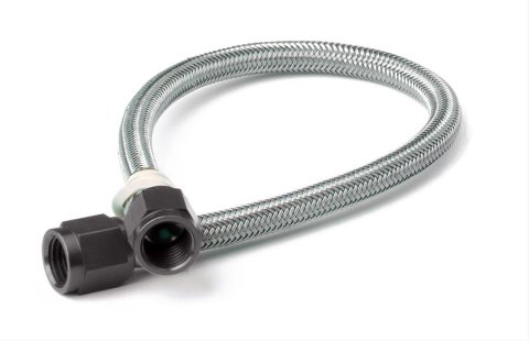 NOS Stainless Steel Braided Hoses 15340BNOS Hose, Steel, -4 AN Female End, Black, -3 AN Female End, Black, 12 in. Length, Each