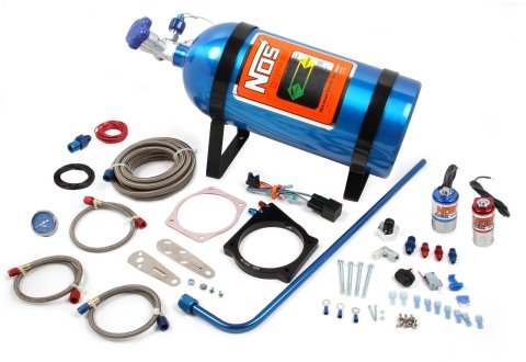 NOS GM EFI Wet Nitrous Plate Systems 05163NOS Oxide System, EFI, Wet, Cable Throttle Body, 90/92mm, 10 lb. Bottle, LS Engines, Blue, Kit