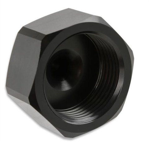 NOS Bottle Nut Adapters 16221NOS Nitrous Nut, Aluminum, Black Anodized, 1 in. Female to -4 AN Male, Each