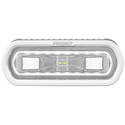 Rigid Industries Light Bars, Pods and Fog Lights 51100 Off-Road Light, SR-L Series Marine Spreader Pod 2 Wire Surface Mount White With White Halo