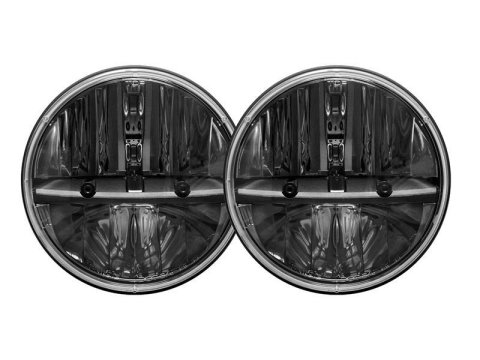 Rigid Industries Truck-Lite Headlights 55000 Head Lights, 7 in. Round, LED, Clear Lens, Chrome Housing, Jeep, JK, Pair