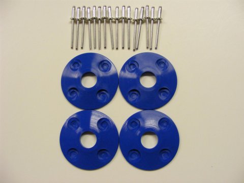 Dominator Hood Pin Scuff Plates DOM-1202-BL Blue - 4 and 16 rivets