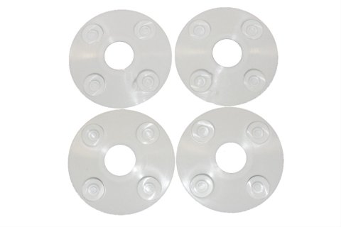 Dominator Hood Pin Scuff Plates DOM-1202-WH White - 4 and 16 rivets