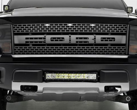 ZROADZ Auxiliary Light Mounting Brackets for 2010-2014 F-150 - Z325661 FORD F150-RAPTOR: Front Bumper Center Opening LED Bar Mounts to mount 20" Zroadz LED or Similar Style