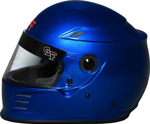 G-FORCE REVO FLASH SA2020 Helmets 13004SMLBU Helmet, FLASH, Full Face, Snell SA2020, Gloss Blue Flake, Clear Polycarbonate Shield, EPS Liner, Vented, Small, Each