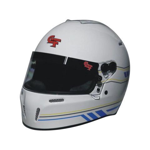 G-FORCE Nighthawk Graphic Helmets 14102XXLW1 Helmet, Nighthawk, Full Face, Snell SA2020, White/Blue, Clear Polycarbonate Shield, EPS Liner, Vented, 2X-Large, Each