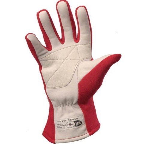 G-FORCE GF G5 RaceGrip Gloves 4101MEDRD Driving Gloves, RaceGrip, 2 Layers, Leather/Nomex®, Red, SFI 3.3/5, Medium, Pair