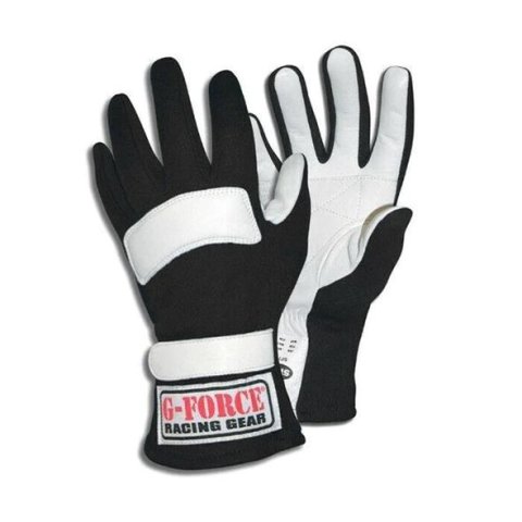 G-FORCE GF G5 RaceGrip Gloves 4101XLGBK Driving Gloves, RaceGrip, 2 Layers, Leather/Nomex®, Black, SFI 3.3/5, X-Large, Pair