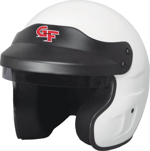G-FORCE GF1 SA2020 Helmets 13002XXLWH Helmet, GF1, Open Face, Snell SA2020, Gloss White, Tinted Visor, EPS Liner, Non-Vented, 2X-Large, Each