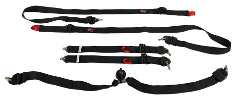 G-FORCE 2 Endurance FIA 6-Point Harness 7624BK Harness, Endurance, Camlock, Complete, 6-point, Pull Up, Floor Mount, Black, Each