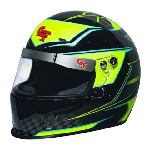 G-FORCE CMR Graphics Helmets 13402SMLYL Helmet, Graphics, Full Face, CRM 2016, Black/Yellow, Clear Polycarbonate Shield, EPS Liner, Vented, Youth Small, Each