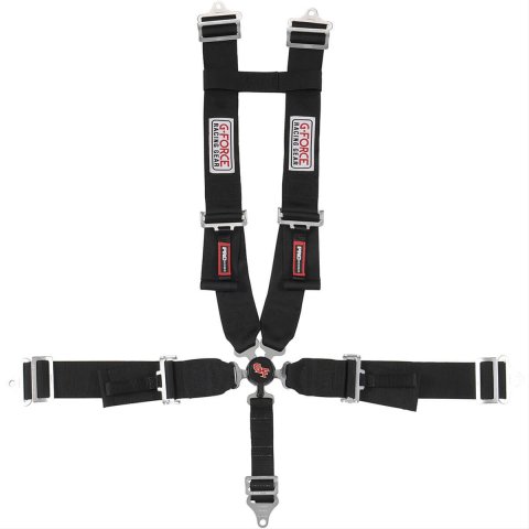 G-FORCE Pro Series Camlock 5-Point Harness 7030BK Harness, Complete, Camlock, H-Type, Bolt-In, Floor, Black, Each