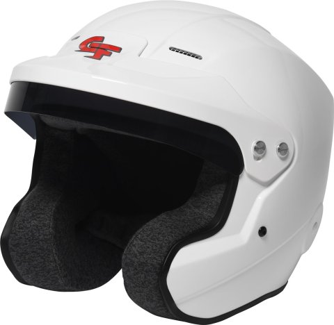 G-FORCE Nova OF SA2020 Helmets 16002SMLWH Helmet, OF, Open Face, Snell SA2020, Gloss White, Tinted Visor, EPS Liner, Small, Each