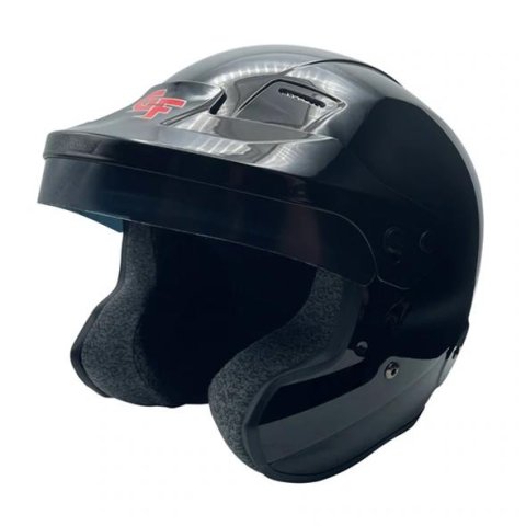 G-FORCE Nova OF SA2020 Helmets 16002MEDBK Helmet, OF, Open Face, Snell SA2020, Gloss Black, Tinted Visor, EPS Liner, Medium, Each