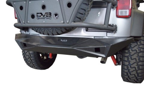 DV8 Offroad Rear Bumpers RBSTTB-14 Bumper, Rear, Full Length with Multi-Purpose Cutouts, Steel, Black Textured Powdercoat, Jeep, Each