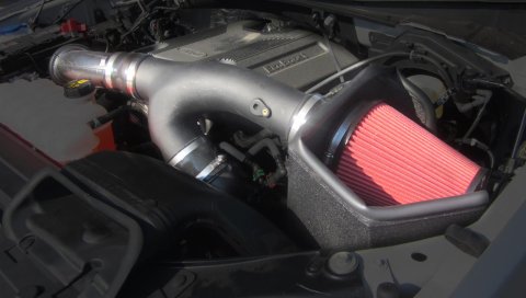 Volant APEX Series Intake Systems for 2017-2020 F-150 - 319735D Air Kit, Series, Aluminum Tube, Black Wrinkle Finish, DryTech 3D Synthetic Filter, Red, Ford, Kit