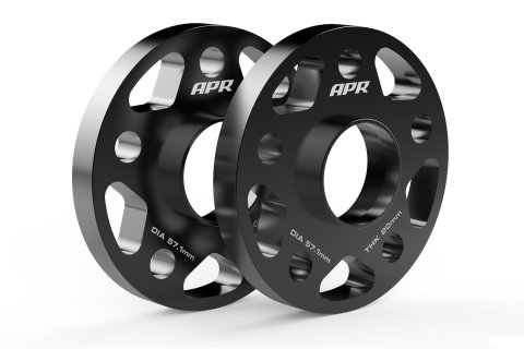 APR 0.787 inch Wheel Spacers MS100189 Spacers, in. Thickness, 2.50 in. Center Bore Diameter, Aluminum, Black, 5 x 112mm Bolt Circle, for Lamborghini, Audi, Volkswagen, Pair