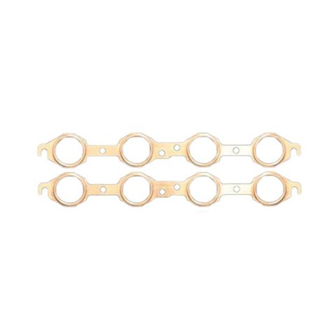 SCE Pro Copper Embossed Exhaust Gaskets 4119 Gaskets, Header, Copper, Round Port, Chevy, Pontiac, LS1/LS6, Pair