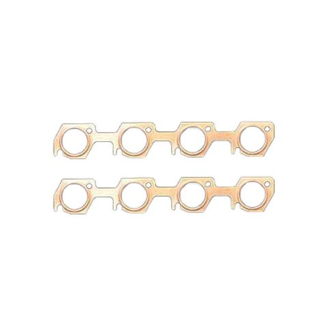 SCE Pro Copper Embossed Exhaust Gaskets 4836 Header and Manifold Gaskets, Embossed, Trick Flow® R-port Port, Ford, Lincoln, Mercury, Small Block Windsor, Pair