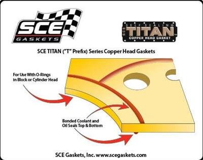 SCE ICS Titan Copper Head Gaskets S692043L HEAD GASKET, TITAN COPPER,CHRYSLER 273-360 4.200 X .043 TITAN COPPER HD GSKT LEFT