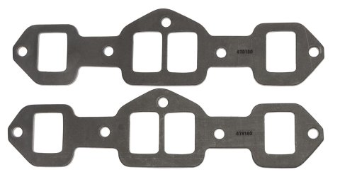 SCE Graph-Form Premium Header Gaskets 479180 and Exhaust Manifold Gaskets, Premium, High-density/Hi-temp Graphite, Rectangular Port, Oldsmobile, Oldsmobile V8, Pair