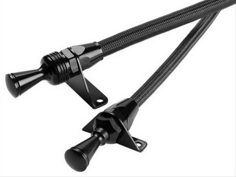 Lokar Midnight Series Flexible Braided Stainless Transmission Dipsticks XTD-3727FM Dipstick, Black, Steel, Firewall Mount, Chrysler, Torqueflite 727, Each