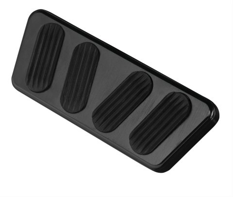 Lokar Midnight Series Pedal Pads for 1964-1968 MUSTANG - XBAG-6123 Pad, Brake, Series, Aluminum, Rubber, Black Anodized, Automatic, Each