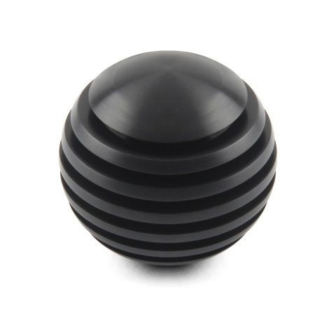 Lokar Shift Knobs SK-6916 Knob, Round Finned, Billet Aluminum, Black Anodized, Thread On 3/8-24 in., Manual, Each