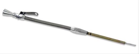 Lokar Flexible and Machined Engine Dipsticks ED-5008 Oil Dipstick, Flexible, Passenger Side Block Entry, Billet Aluminum Handle, Brite Anodized, Chevy, Small Block, LS1, Car, Each