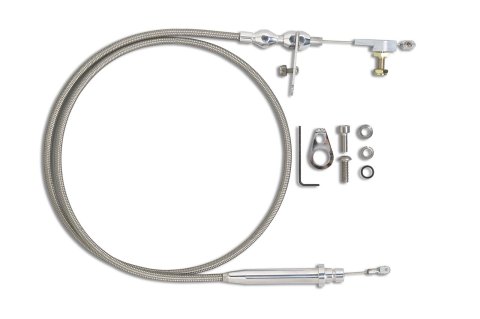 Lokar Hi-Tech Kickdown Kits KDP-2350HT Automatic Transmission Cable, Hi-Tech, Natural Braided Stainless Steel, Polished Aluminum Fittings, GM, TH350, Kit