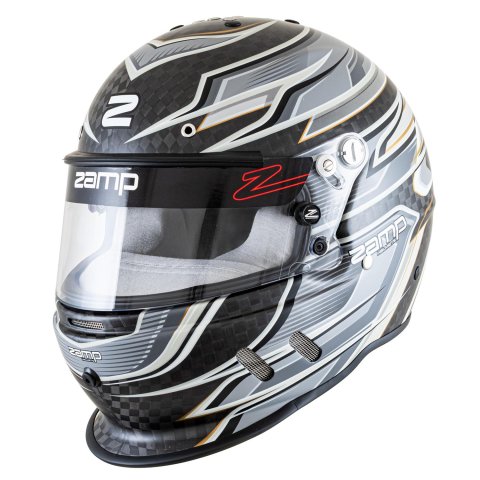 Zamp Helmets H781C15XL RZ-67D SNELL SA2025 Carbon Flo Gray/Lt Gray X-Large Z-20 Anti-Fog Clear Shield Color Match Series 28 Interior