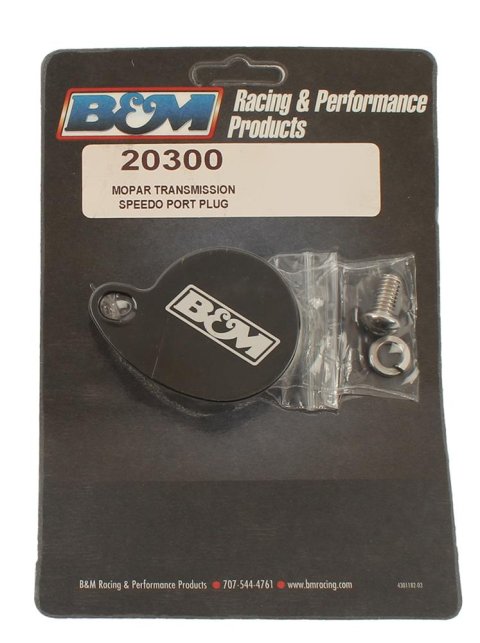 B&M Transmission Speedometer Port Plugs 20300 Plug, Billet Aluminum, Black Anodized, Mopar, Each