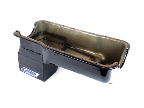 Canton Racing Street/Strip Wet Sump Oil Pans for 1966-1977 BRONCO - 16-670 Pan, Street/Strip, Steel, Black Powdercoated, 6 qt., Rear Sump, Ford, 5.8L, V8, Each
