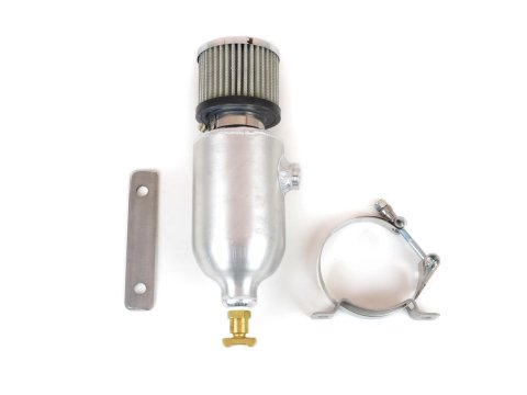 Canton Racing Breather Tanks 23-032 Overflow Tank, 16 oz., Round, Aluminum, Natural, 3/8 in. NPT Inlet, Universal, Kit