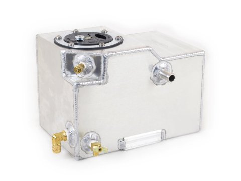 Canton Racing Supercharger Coolant Tanks for 1996-2004 MUSTANG - 80-235ND Recovery Tank, Coolant, Aluminum, Natural, Ford, Battery Box Mount, Street Only, Each
