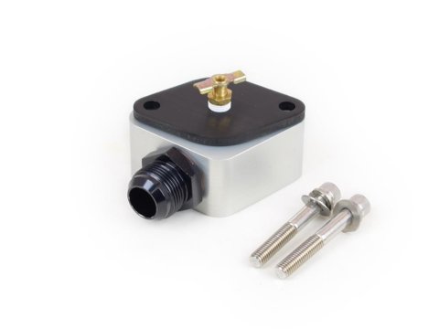 Canton Racing Billet Aluminum Racer Water Necks with Bleed Top 80-016 Neck, Billit Aluminum, Black/Natural, 90 Degree, Bleeder Valve, Chevy, Big/Small Block, Kit