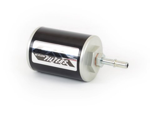 Canton Racing CM 1 Micron Fuel Filter with Stock Inlet Size 25-909 Filter, Aluminum, Red Anodized, Chevy, Pontiac, Each