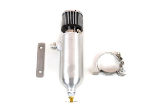 Canton Racing Breather Tanks 23-031 Overflow Tank, 24 oz., Round, Aluminum, Natural, -12 AN Inlet, Universal, Kit