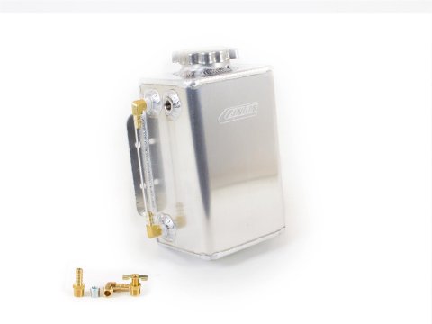 Canton Racing Coolant Recovery/Overflow Catch/Fill Tanks 80-201 Overflow Tank, 2 qt., Rectangular, 8.0 in. Tall, 5.0 in. Wide, 4.0 in. Deep, Aluminum, 1/4 in. NPT Inlet, Kit